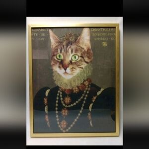 NWT NEW Sapna Shah Cat Art Framed Print